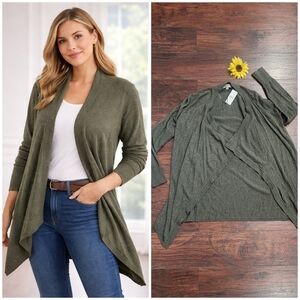 LOFT* NEW*Olive Open-Front Drape Cardigan Sweater - Women